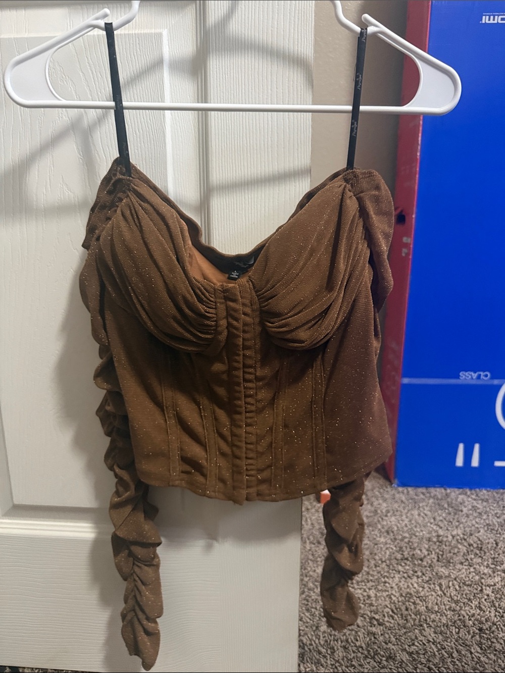 Papaya Brown Sparkle Corset Camisole